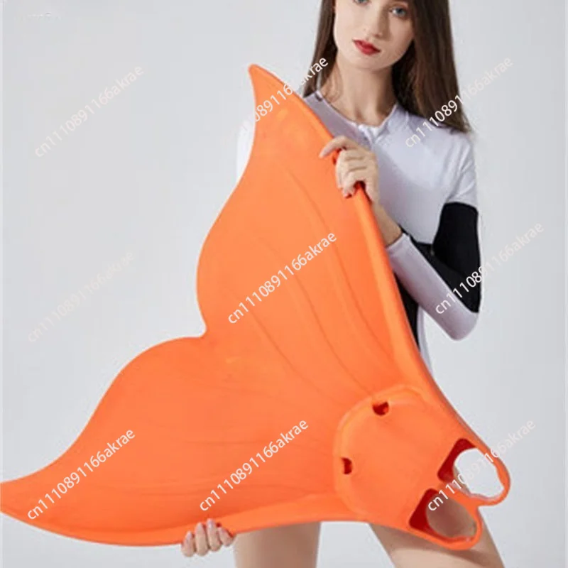 for Mermaid Flippers Female Silicone Adult Diving Swimming Single Webbed Mermaid Tail Free Training Diving Gear