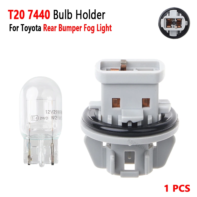 Car T20 7440 Bulb Holder for Toyota RAV4 Rear Bumper Fog Light Socket Base Accessories 2013 to 2015 1 Pcs