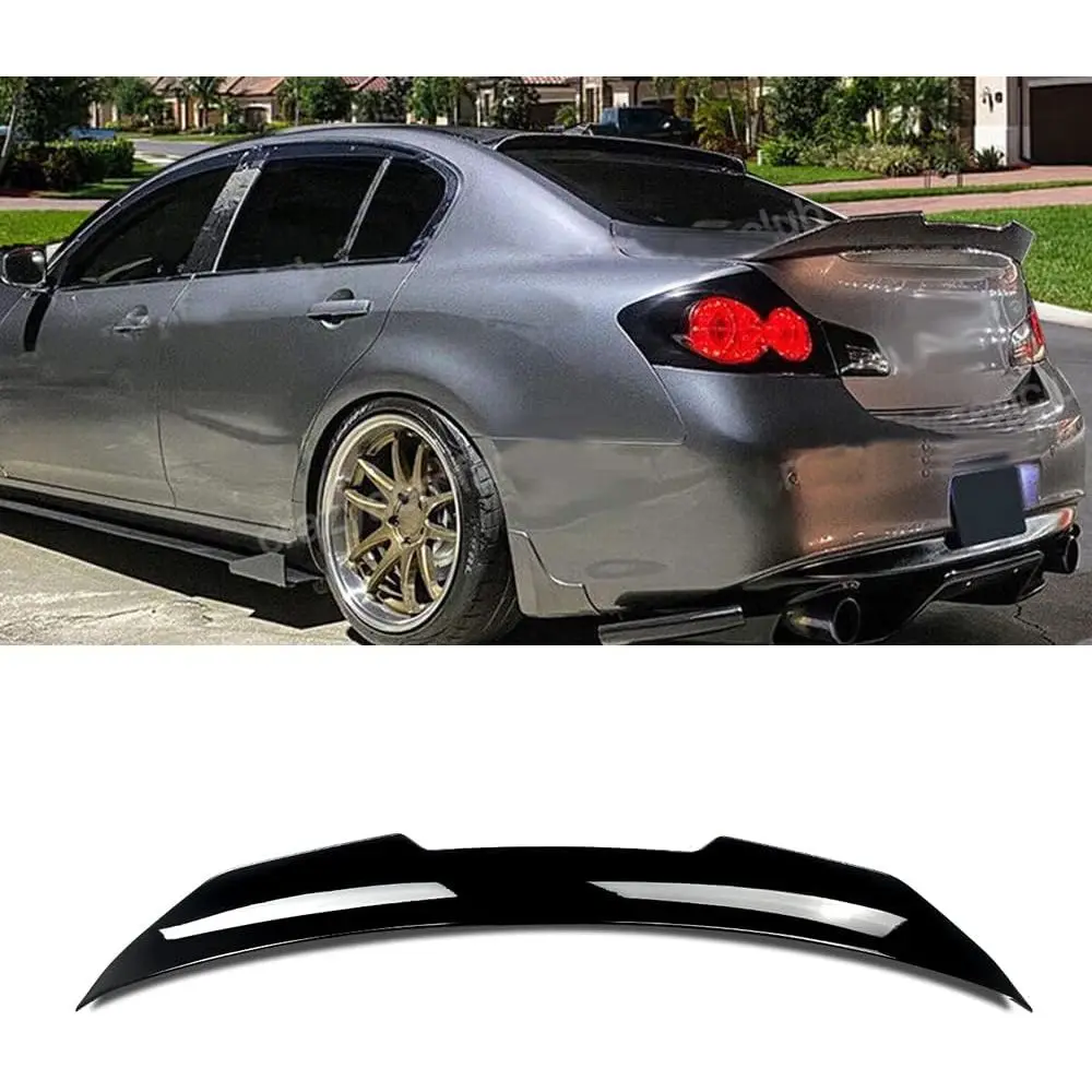

Rear Trunk Spoiler Wing Compatible with 2007-2015 Infi-niti G37 G35 Q40 4-Door Sedan (Gloss Black)