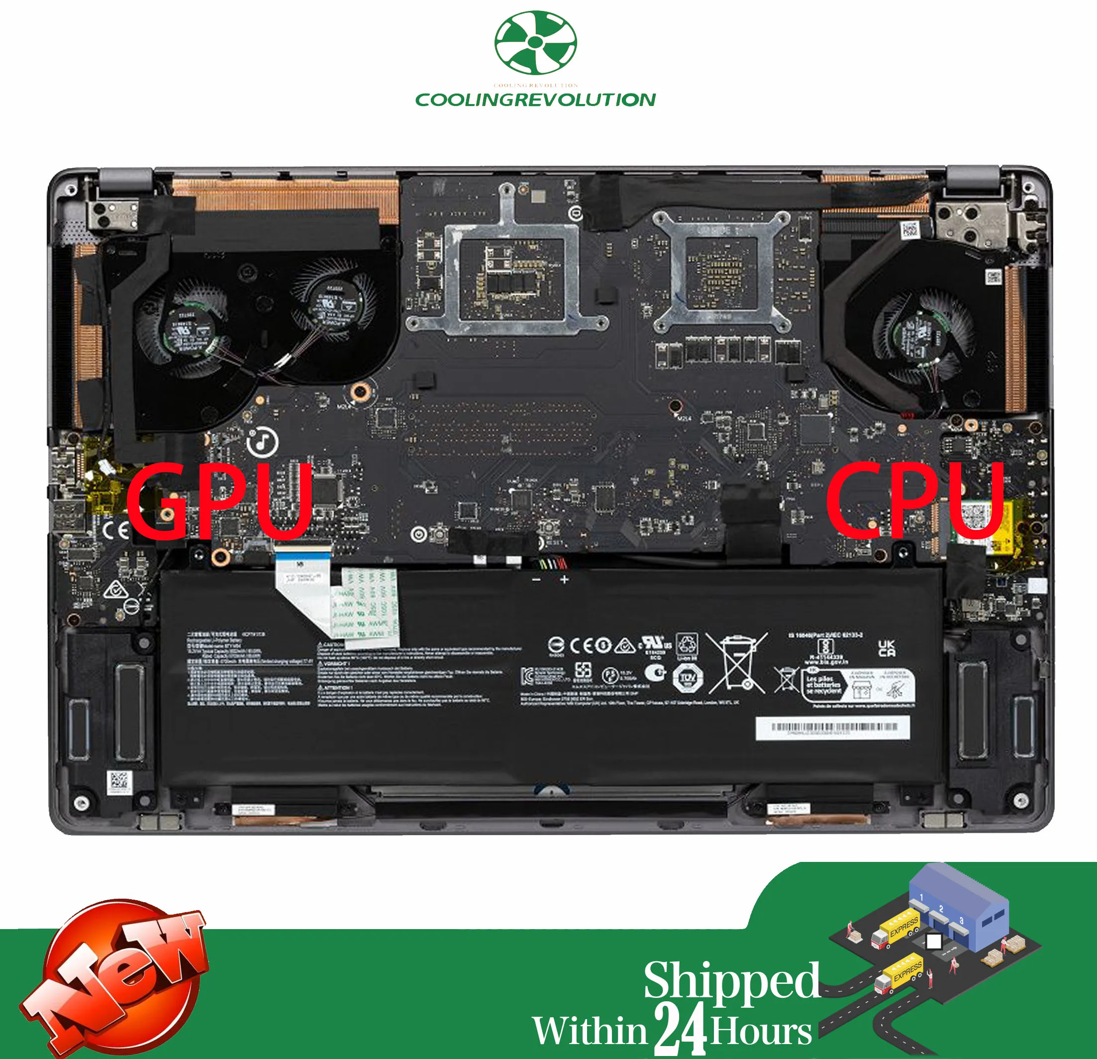Laptop CPU GPU Cooling Fan for MSI Creator Z17 A12UET A12UHT A12UKST MS-17N1 HX Studio BS5205HS-U5A BS5005HS-U3J