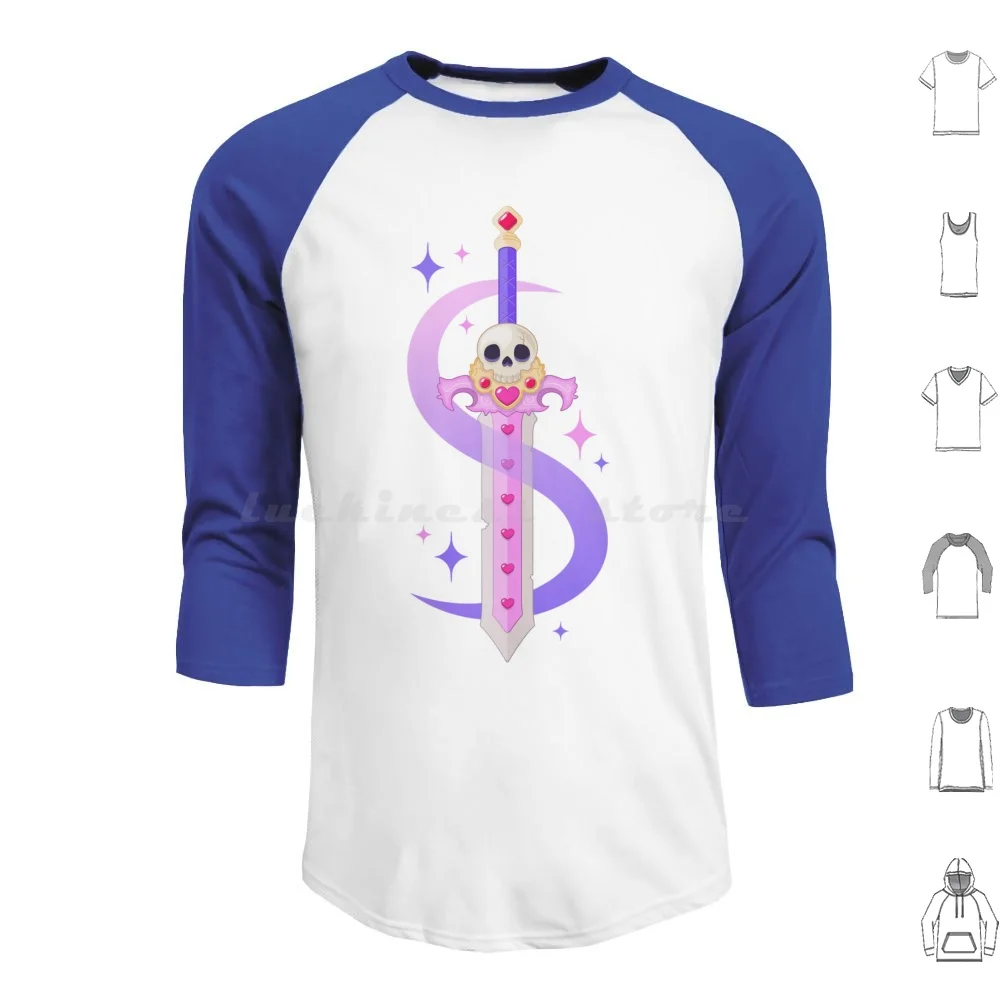 Fabled Fantasy Dazzling Greatsword Hoodie cotton Long Sleeve Dnd Ttrpg Gaming Gamer Pink Cute Girly Aesthetic Kawaii Sword