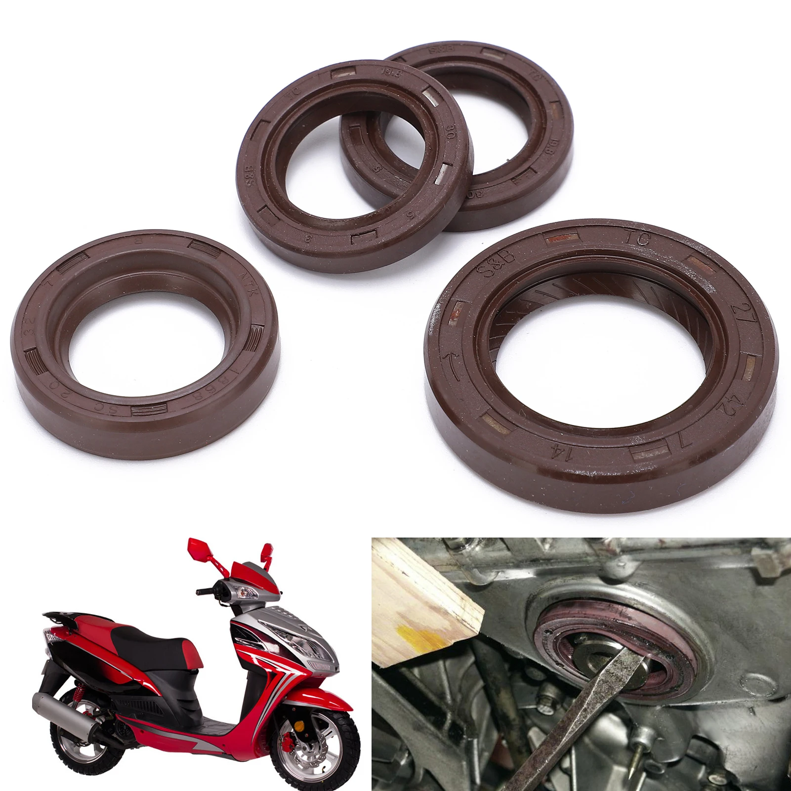 4pcs Engine Oil Seals Set Replacement for GY6 125cc 150cc 152QMI 157QMJ ATV Scooter Moped Go Kart