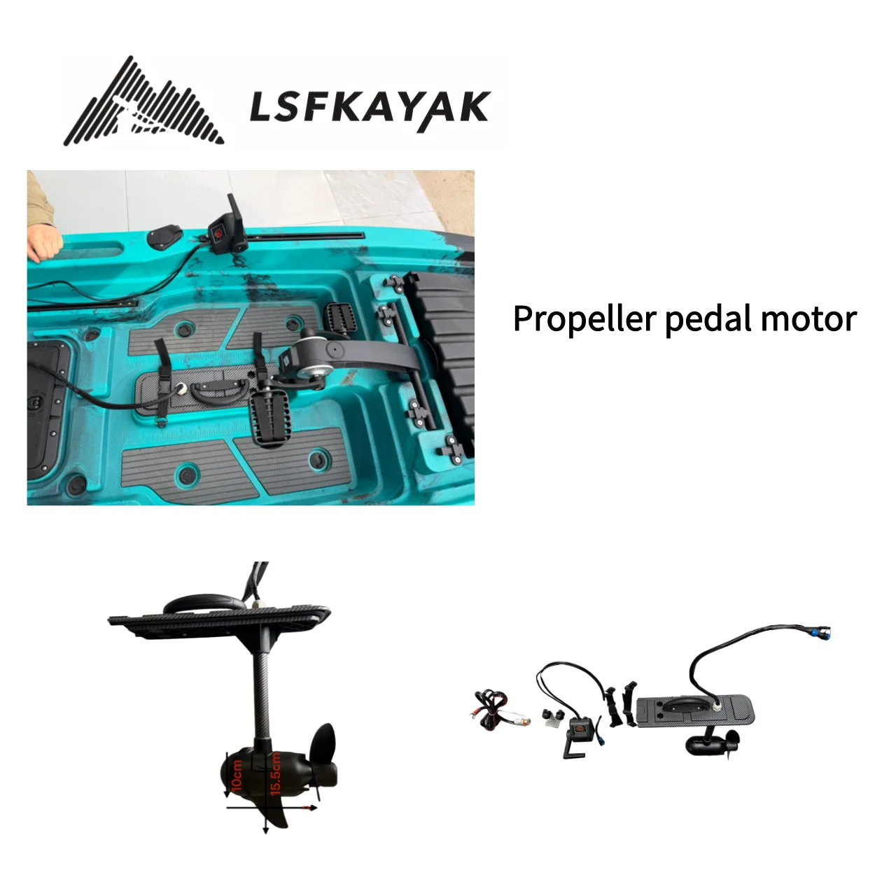

SSTT Motorized Kayak Surfing Pedal Drive Propeller Brushless Hybrid Motor 55lbs/65lbs Hand Controller Drifting Lakes & Rivers