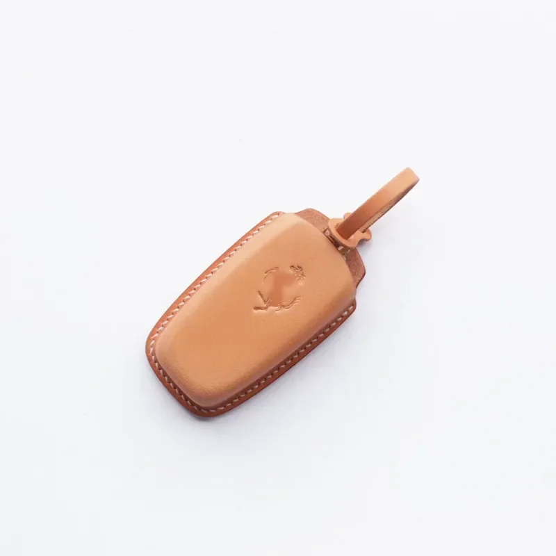 for Ferrari 488 Leather Key Bag Vegetable Tanned Leather All Handmade Minimalist Key Cover