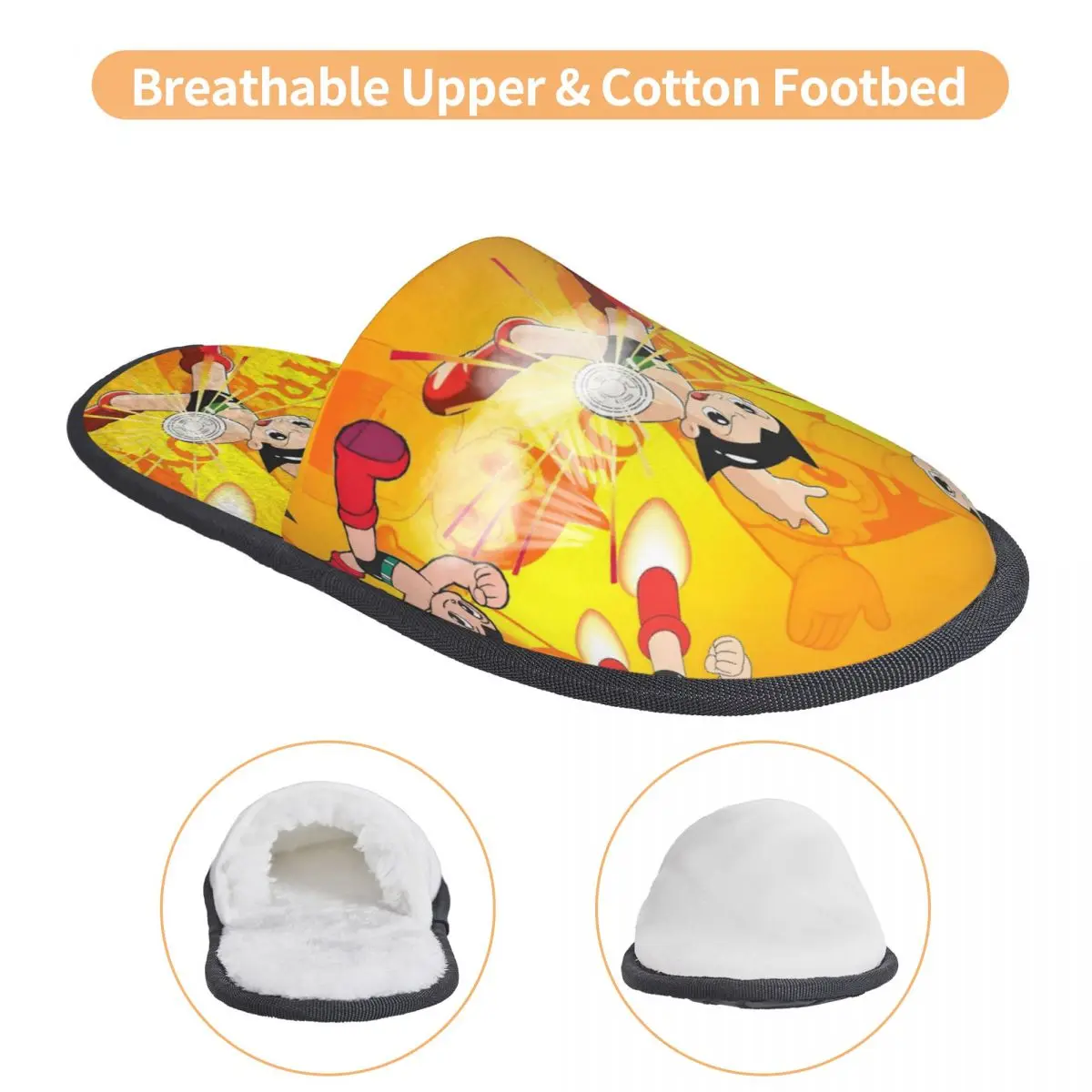 カスタムクラシック A-Astroed ボーイコミックソフト低反発ハウススリッパ女性ロボット居心地の良い暖かい滑り止めスリッパ