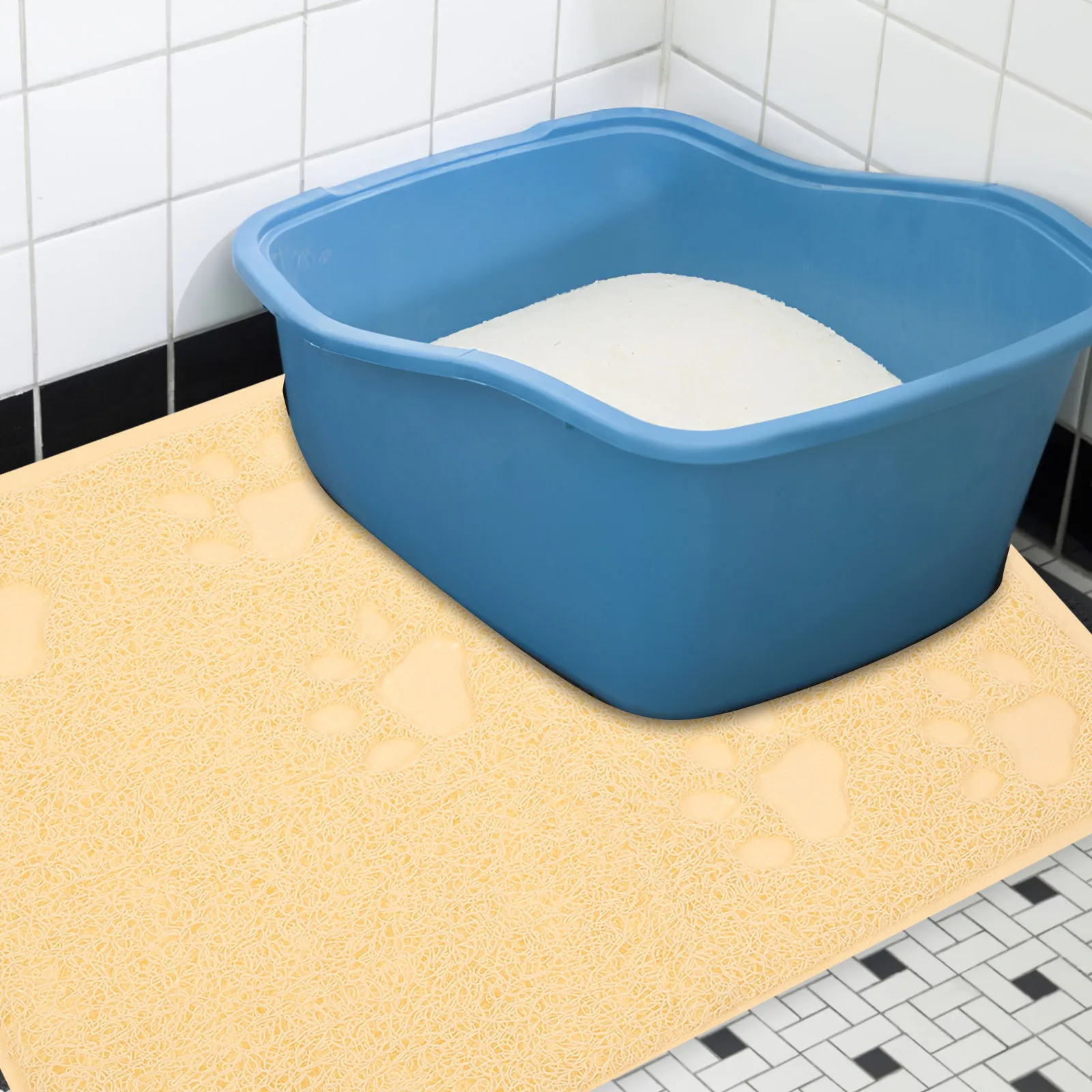 Anti-Slip Cat Litter Mat for Indoor Use – PVC Pet Litter Box Mat, Non-Slip Household Pet Cushion