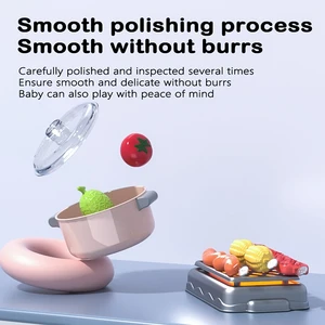 Küchenzubehör für Kinder, Cooking Playset, Töpfe und Töpfe, Utensilien und Pfannen, spielen Essen, Gemüse 8 Hauptverkäufe Pinkelar spielen - №4