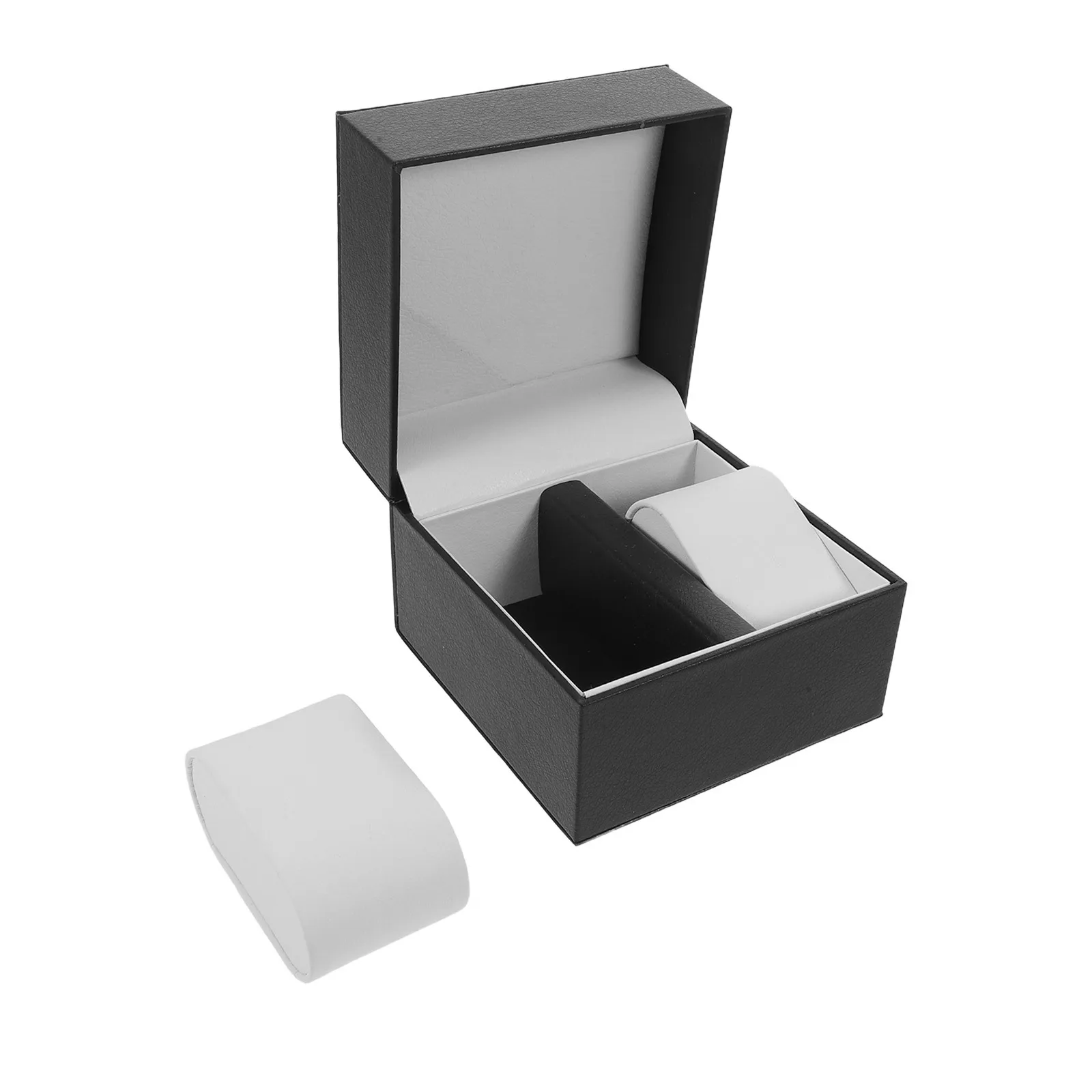 

Double Watch Box Black PU Travel Case Portable Protective Organizer Watch Box Travel Display Holder for Men and Couples