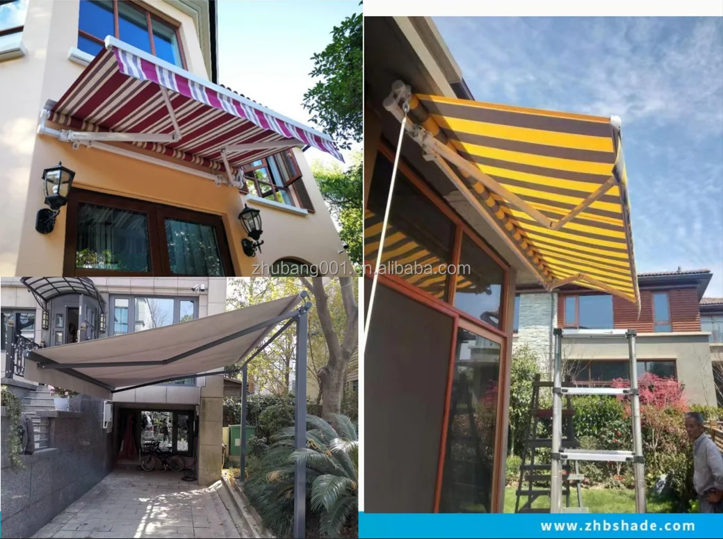 Retractable Sun Shade White Aluminium Canopy Coated Acrylic Window Awning Patio Carport Outdoor Balcony Window Porch Balcony
