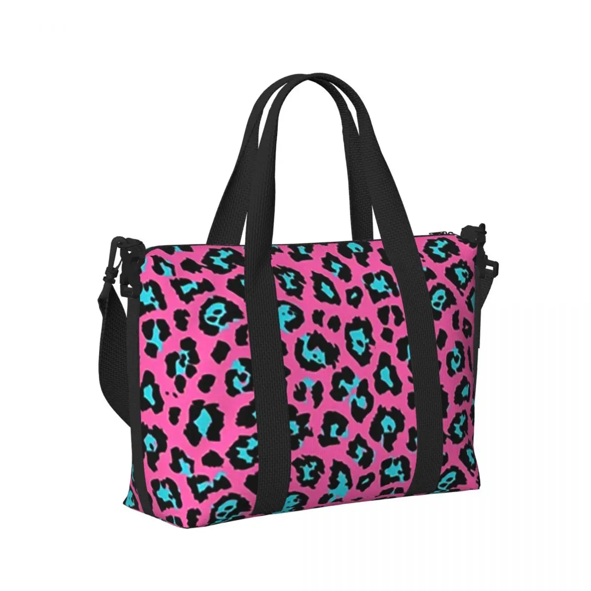

Leopard Print Beach Travel Bag Large Capacity Tote Bags for Gym Sport Women Shopping Duffle Shoulder Bag