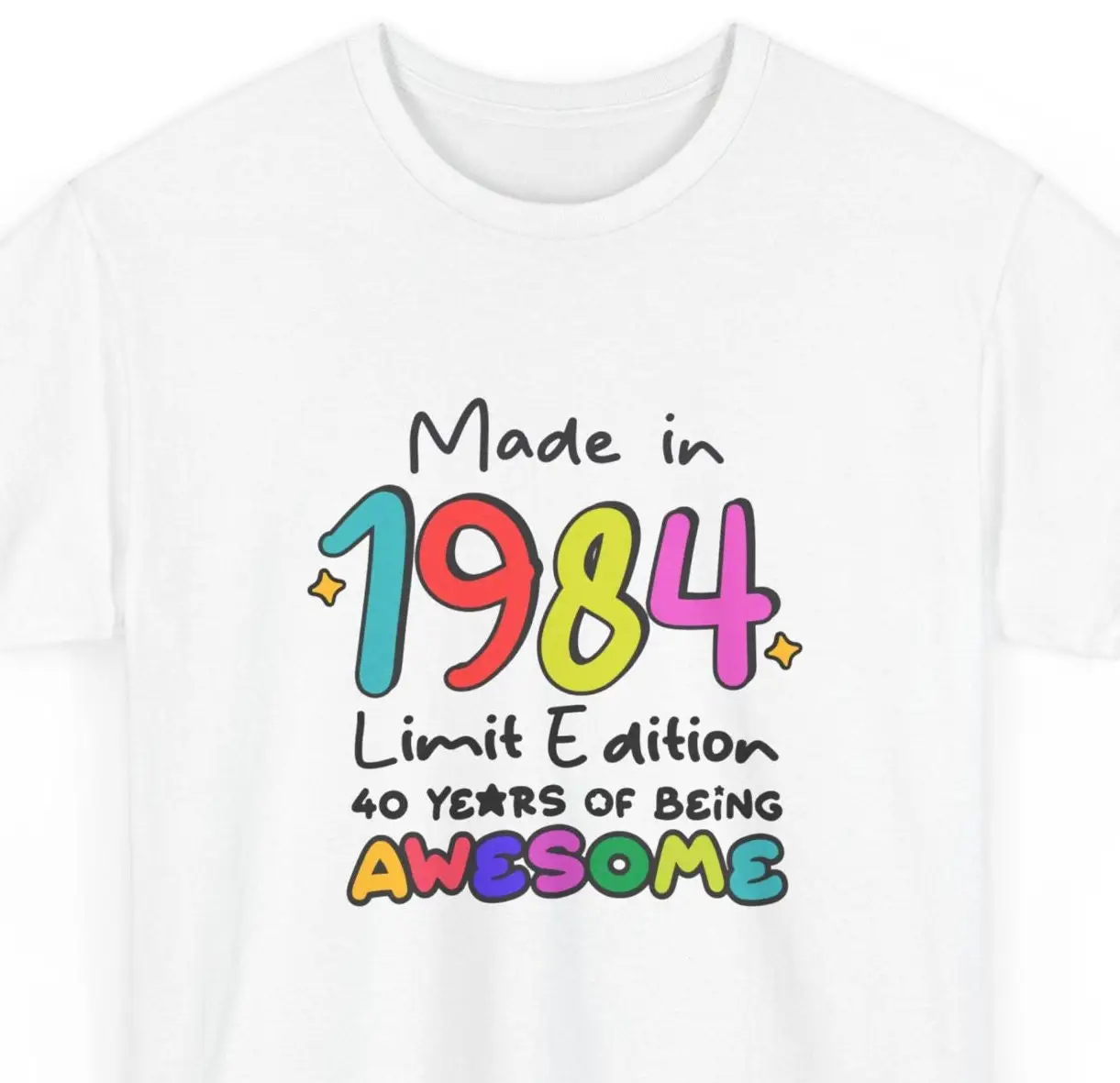 40th Birthday Retro T Shirt 1984 40 Years Bday Number for Women or Men Forties Wife Husband