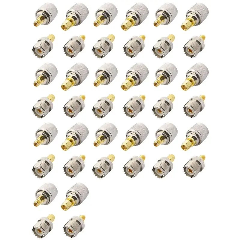 A96I-40 PCS / SET UHF SL16 PL259 SO239 To SMA Male Plug Female Jack RF Connector Test Converter