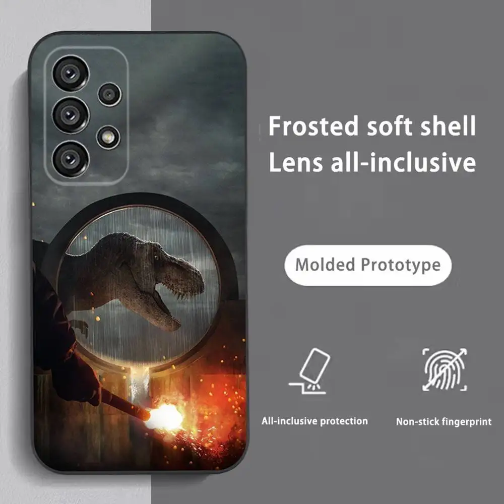 Casing Ponsel Dinosaurus Ganas Untuk Samsung S25,S24,S21,S22,S23,S30,Ultra,S20,Plus,Fe,Lite,Note,10,9,5G Penutup Hitam