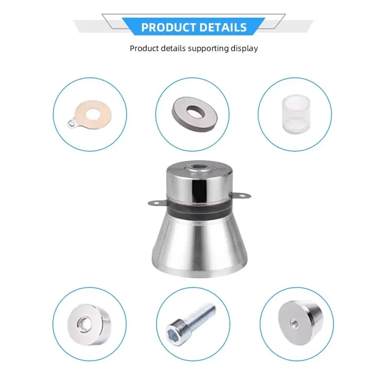 New 40KHz 28KHz 50W Ultrasonic Piezo Transducer Converter for Lab&Commercial Cleaning Machine Optimized Cleaning Performance