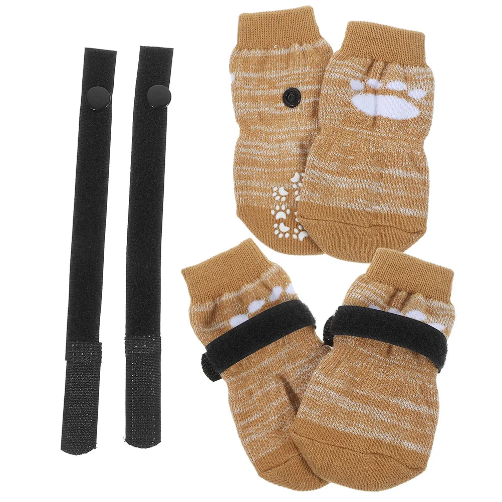 

4pcs Anti-Slip Pet For Dogs Cats Warm Cotton Paw Protectors Reusable Washable Small Dog Socks Durable Breathable Winter Socks