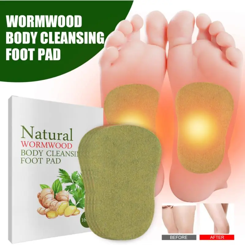 16Pcs Wormwood Detox Foot Patch Cleansing Toxins Foot Patches Adhesive Detox Foot Pads for Leg Health Cleansing Foot Care Pads