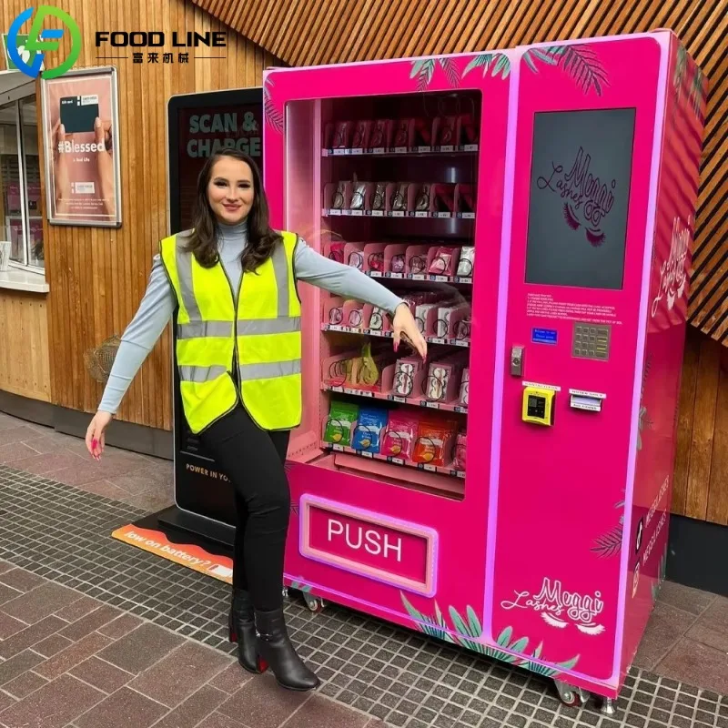 

Custom Cosmetic Vending Machine Makeup Product Eyelash Wig Dispenser For Business With Touch Screen Payment