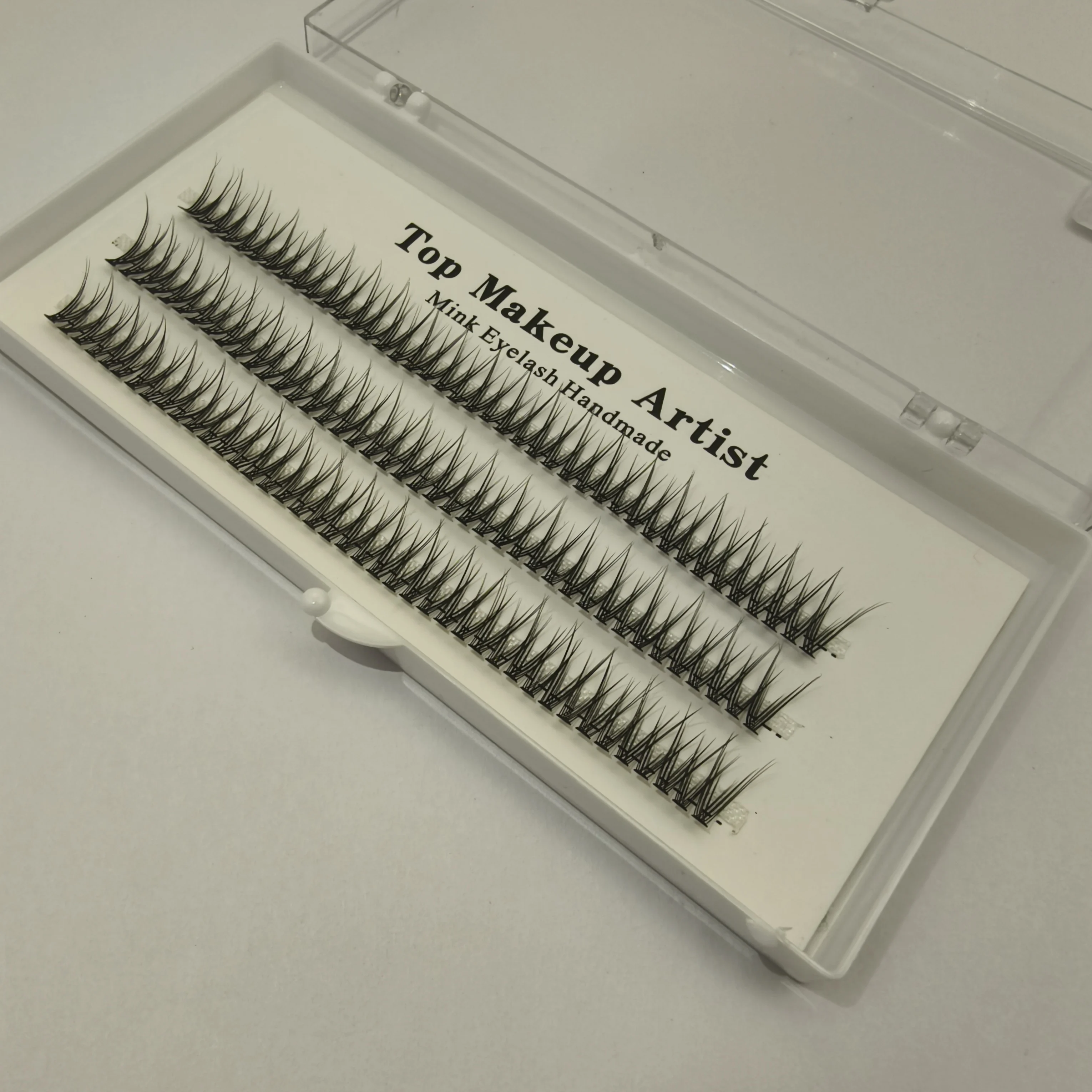 BLACK Fishtail DIY Hand Made Eyelash Extension Segmented Flase Lashes Lash Bundles Soft Ribbon Strip Eyelashes Makeup Lashes NEW