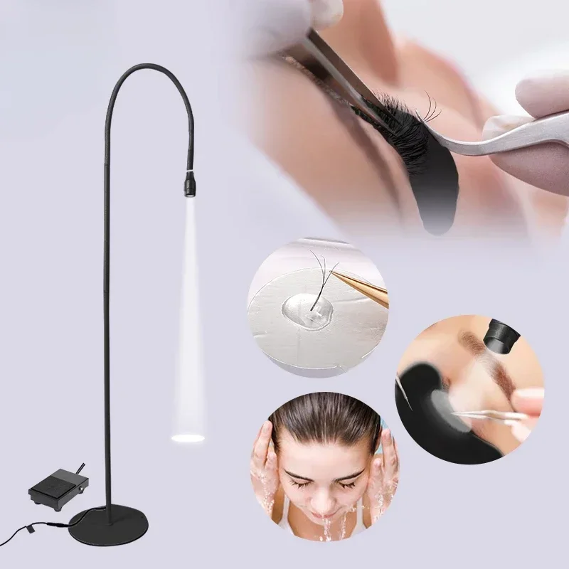 

White LED light lash lamp for eyelash extension fast curing LED eyelash glue white light UV free eyelash lamp with foot pedal