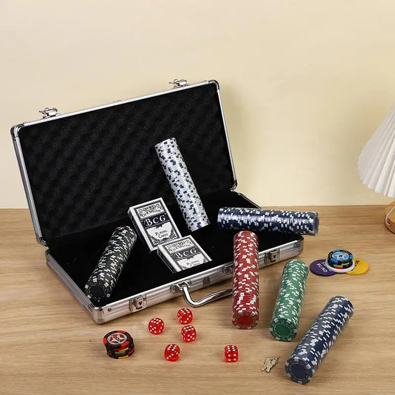 

300PCS Poker Chips Mahjong Chips Casino Game Recreation Money Set Colorful Poker Set With Numbered Chips Blackjack Tournament