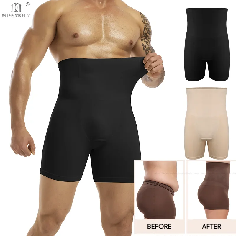 

Men Compression Boxer Abdomen Belly Flat Body Shaper 3D Pouch Pant Tummy Control Shapewear Shorts High Waist Breathable Brief