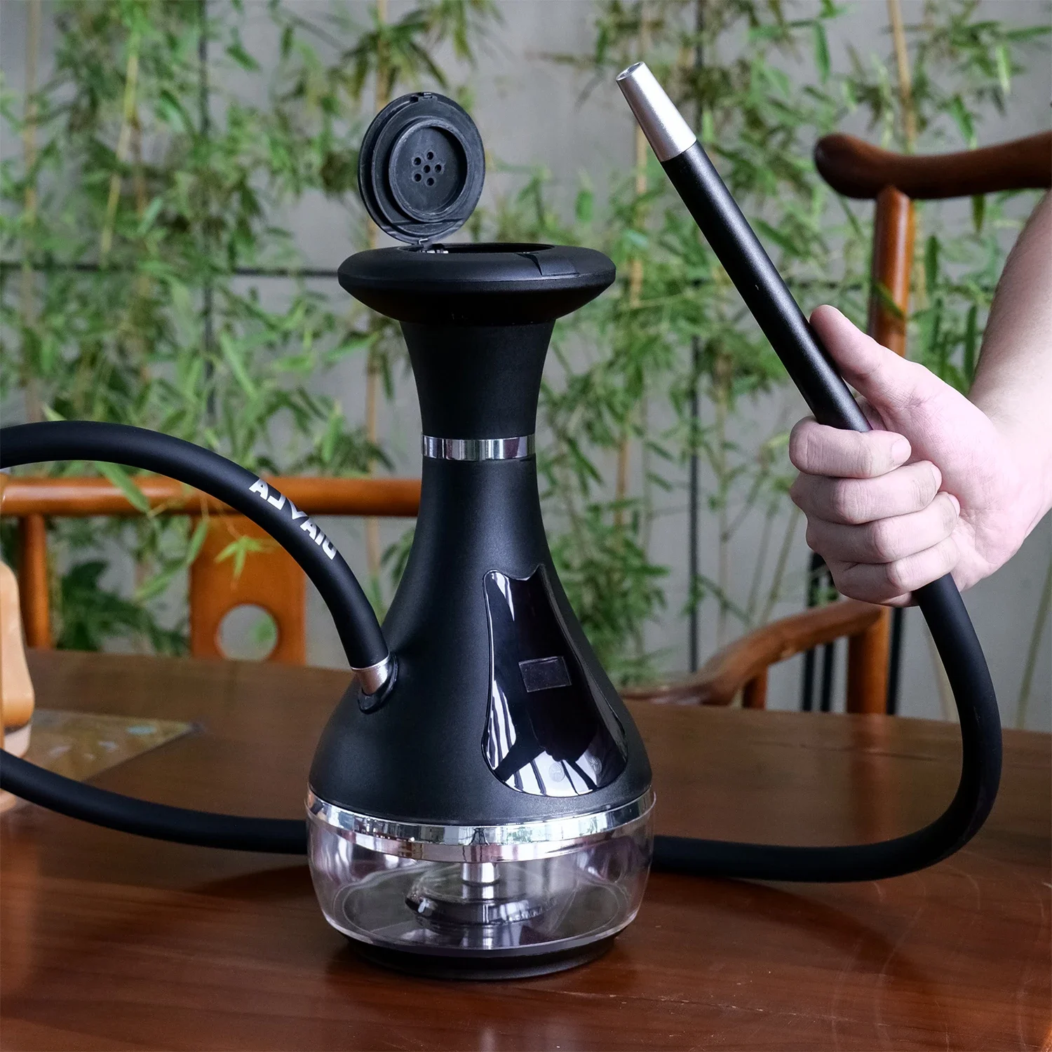 Electric Hookah Smoking Pipes Smoking Grass Adjustable Temperature Metal Complete Chicha Portable Shisha for Smoke Accessories