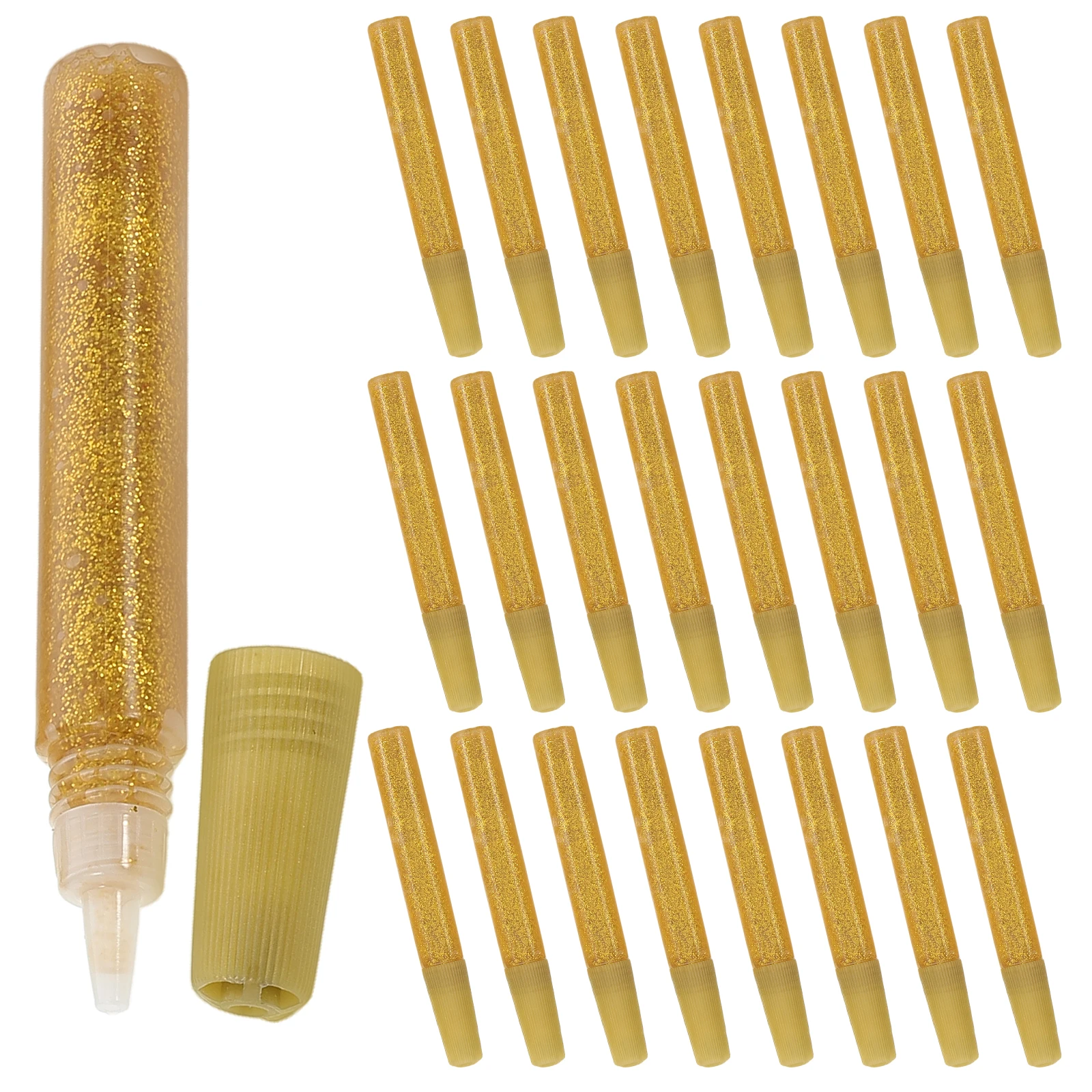 

50 Pcs Glitter Glue Pen Shiny Effect Craft Supplies Kids Coloring DIY Projects Gold Powder Sticks Party Decorations