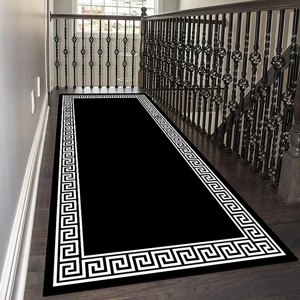 Carpets For Corridor Black White Yellow Luxury Long Runner Hallway Rug Modern House Room Hall Doorway Bedroom Kitchen Floor Mat