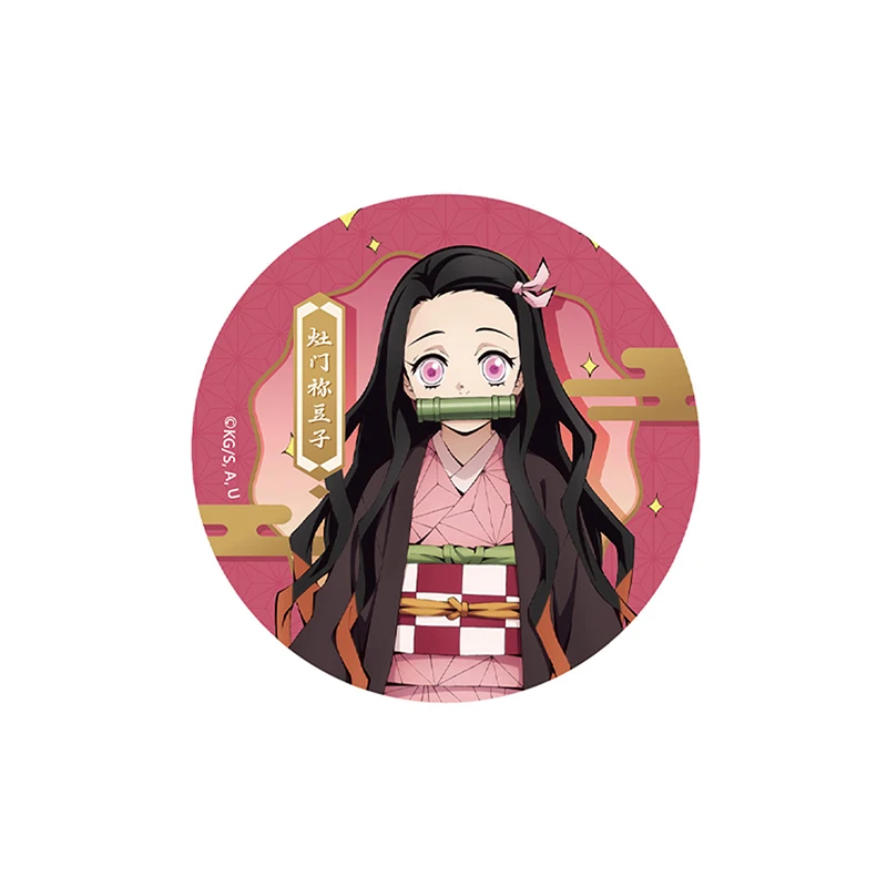 58mm Anime Demone Slayer Kimetsu no Yaiba Kanroji Mitsuri Uzui Tengen COSTUME Cosplay Distintivo Pin SPTE Spilla in banda stagnata ﻿   Prop Gilf