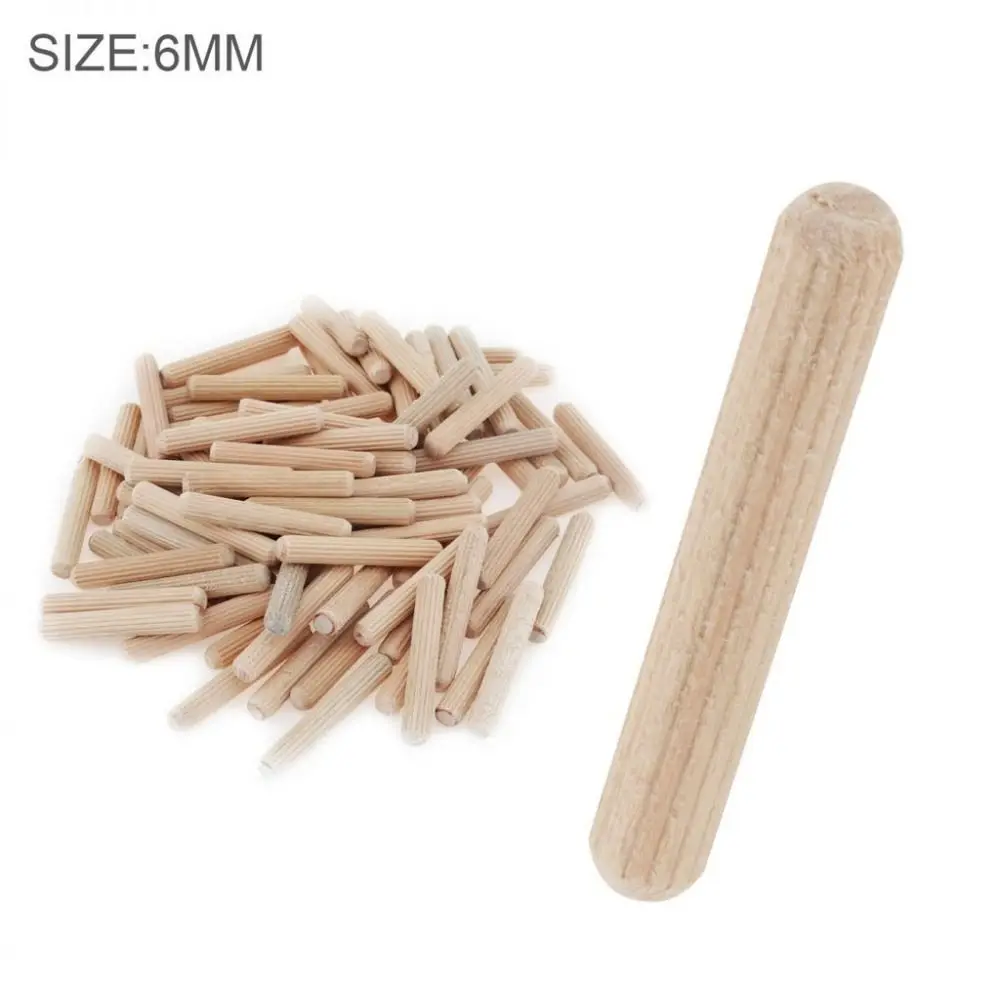 100Pcs Cork Fluted Needle Bolt Wooden Dowel Pins Woodworking Chamfered Furniture Splicing Accessories Wood Nails 6/8/10mm