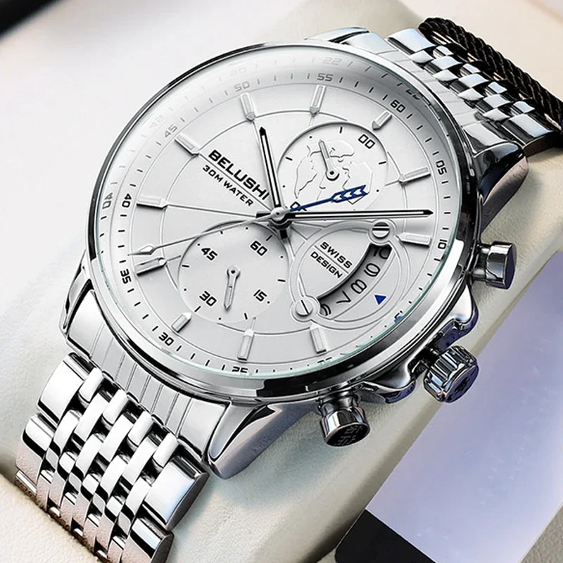 

BELUSHI New Fashion Sport Quartz Watches Men Luxury Business Watch Waterproof Wristwatches Male Clock Relogio Masculino