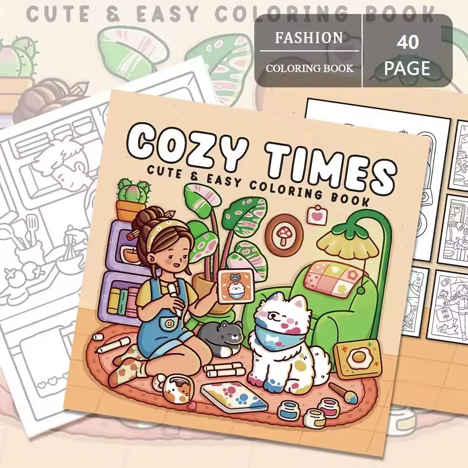 COZY TIMES Coloring Book COZY&CUTE Coloring Book for Adults and Teen Featuring Adorable Creepy Creatures Painting Gift