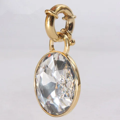 HOT SEELING DYRBERG KERN Oval Austrian Crystal Single Diamond Pendant Fashionable and Elegant Bag Charm Pendant IN SOCK