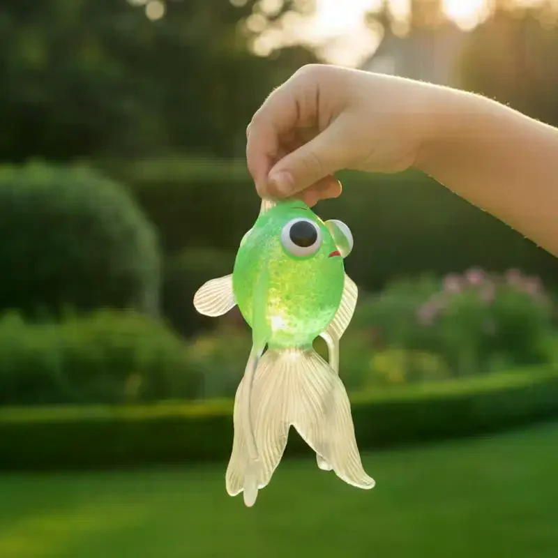 Goldfish Squeeze Fidget Toy Kawaii Kids Big Eyes Cartoon Slow Rebound Gold Powder Maltose Ball Tail Gifts