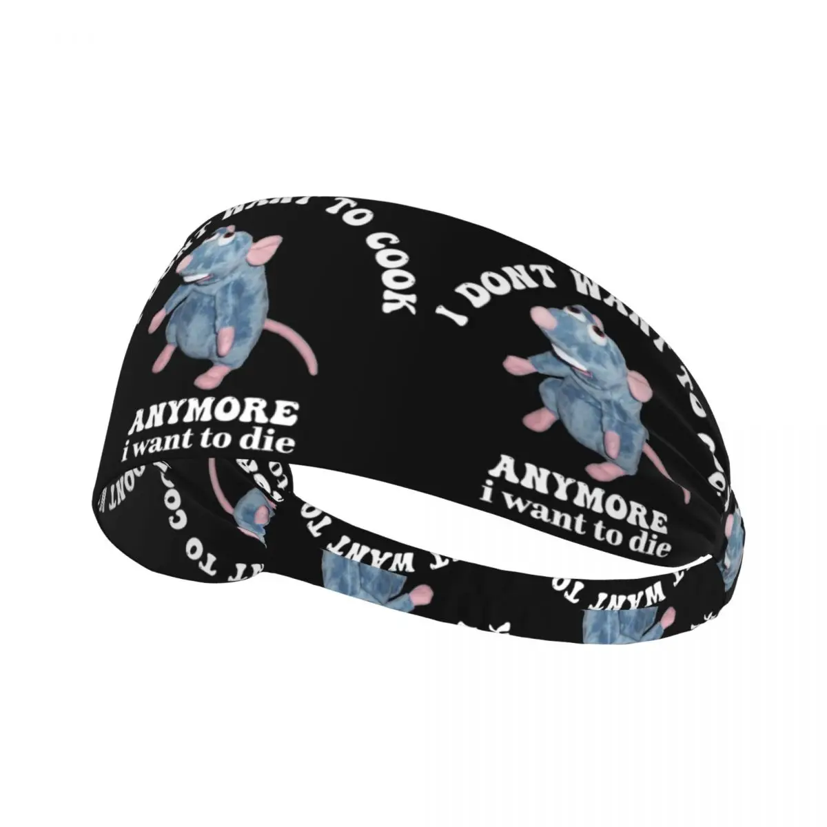 

CartoonRemy Doesn't Want To Cook Anymore I Want To Die Funny Gym Sweatbands Non Slip Quick Drying Cat Headbands Football