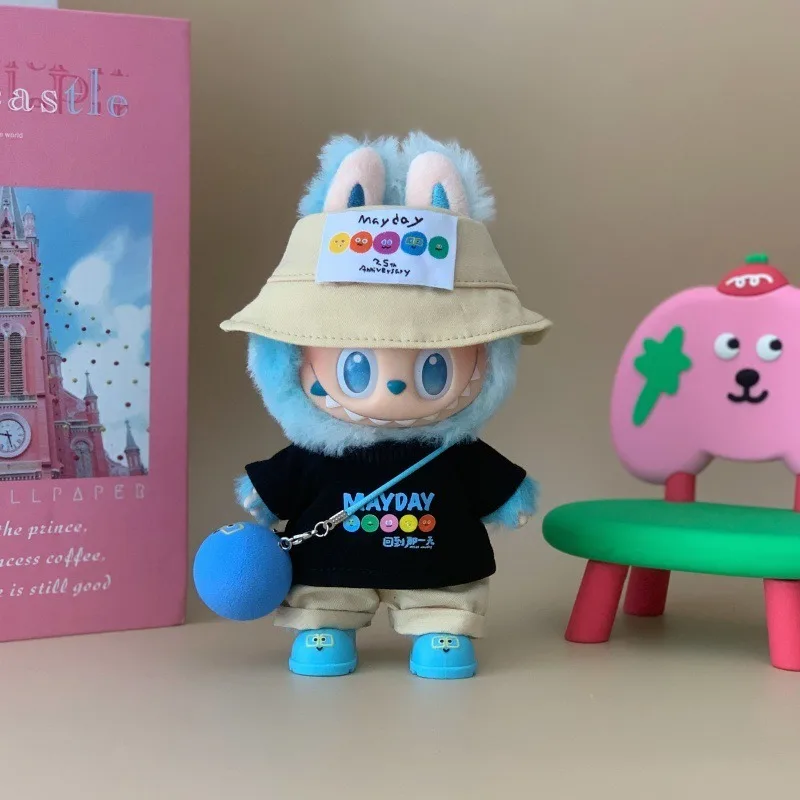 

17Cm Labubu one, two and three generations of labubu baby clothes, the same cotton doll around Mayday
