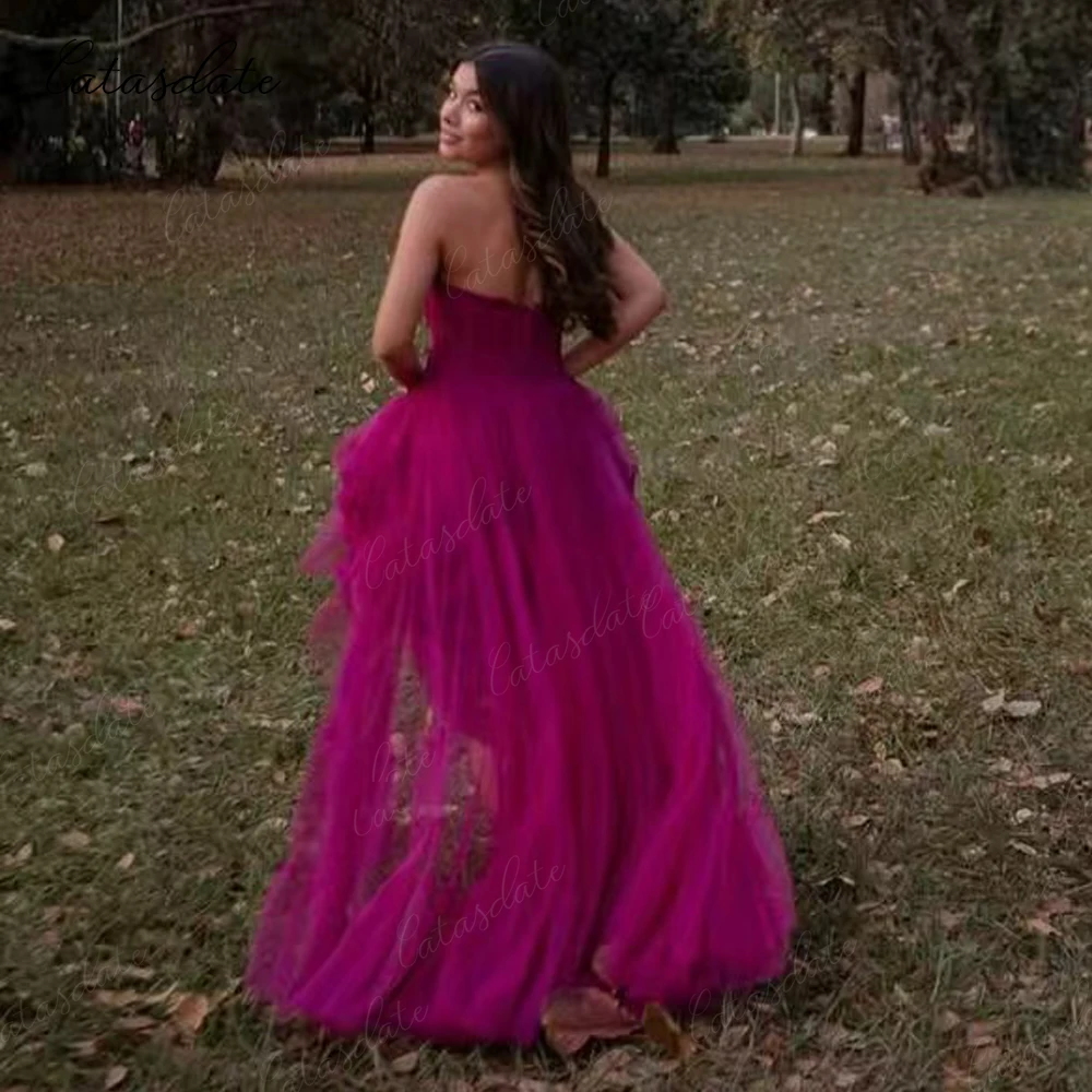 Catasdate 恋人イブニングドレス チュール A ライン パーティードレス 多層 プロムドレス フォーマルドレス カスタマイズ