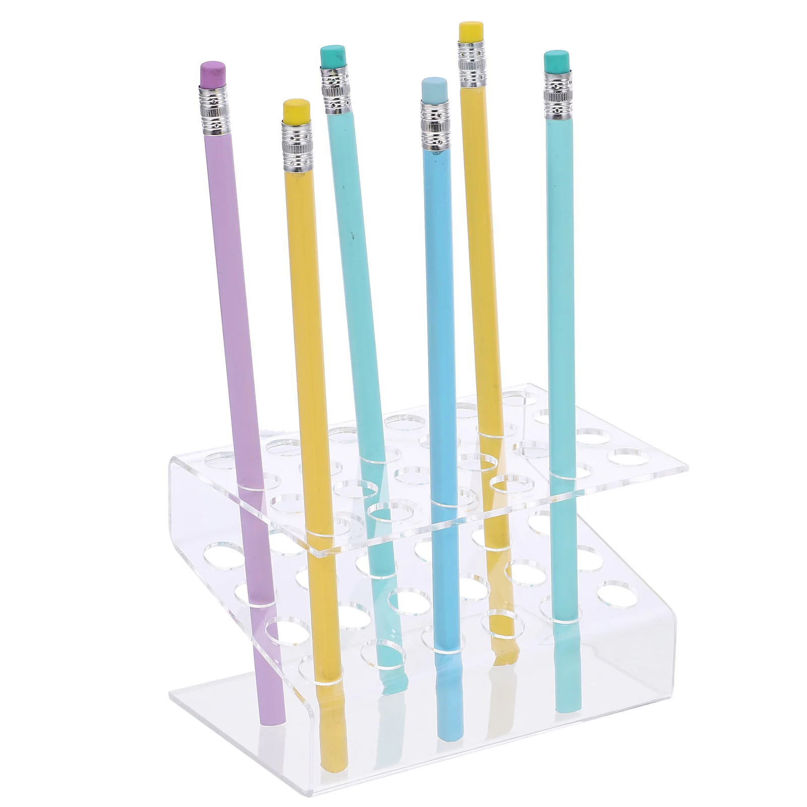 

Acrylic Pen Holder Display Stand Multi-Holes Organizer Rack for Ball Pens Markers Office Home Use Acrylic Pen Holder