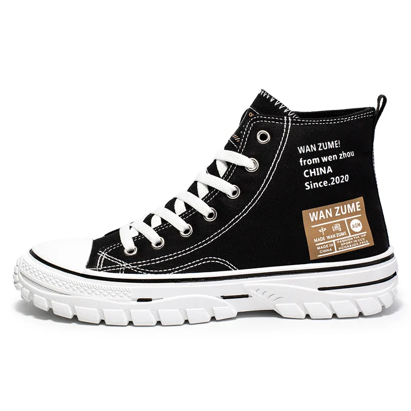 

[LANG YUN] High Top Men Canvas Shoes Fashion Flat Shoes for Boys
