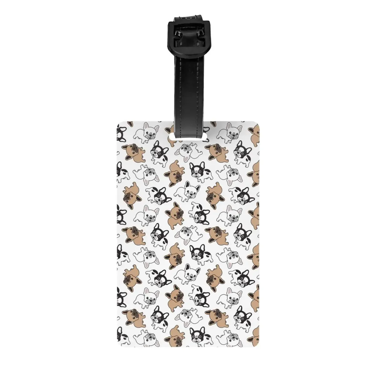 Custom French Bulldog Luggage Tag With Name Card Frenchie Dog Lover Privacy Cover ID Label for Travel Bag Suitcase