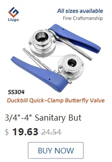 Sanitär-Tri-Clamp-Absperrklappe aus Edelstahl 304, Quetsch-Auslösegriff, 3/4"-4" Außendurchmesser, Durchflusskontrollventil für Milchprodukte und Brauen – Detail 3