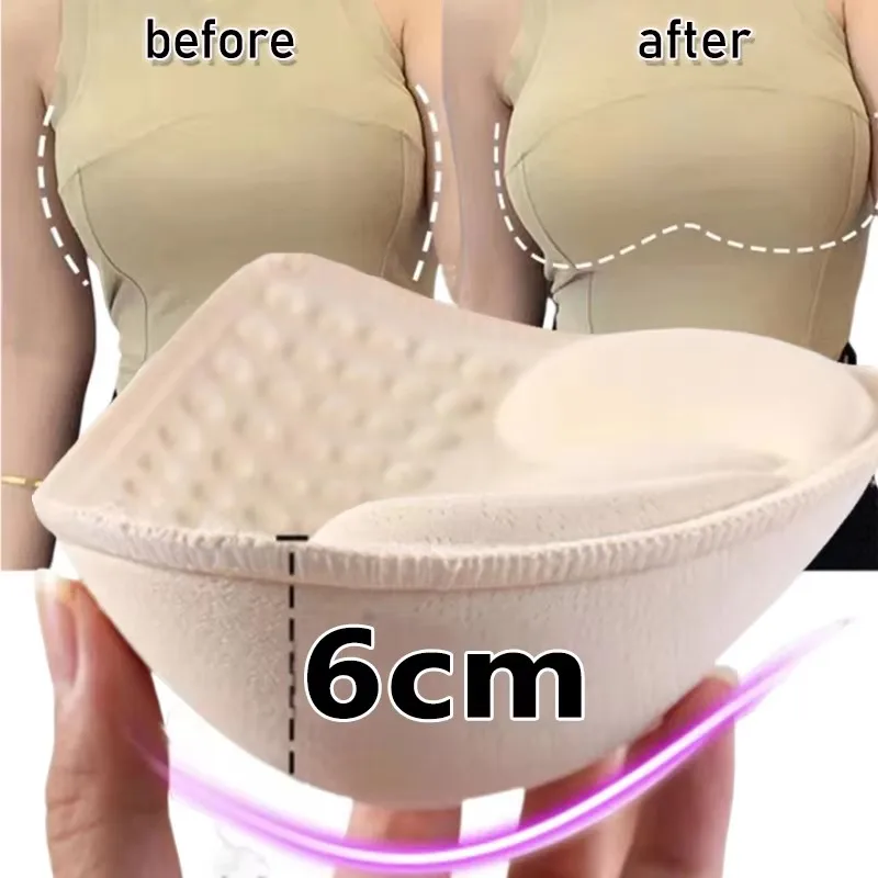 3D 탈착식 푸시업 브래지어 패드 삽입물, 여성용 속옷 가슴 리프트, 통기성 스폰지 패드, 안감 수영복 브래지어 삽입물