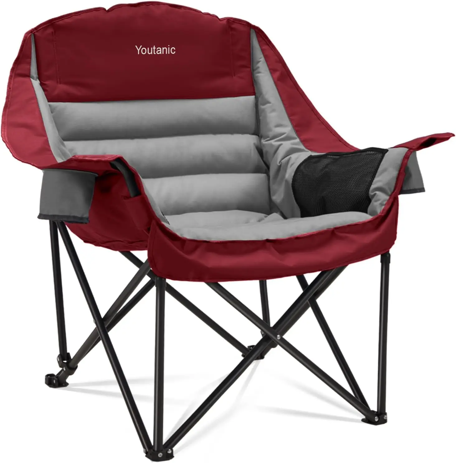 

Camping Chair, Portable Folding Camping Chairs with Side Pocket, Cup Holder and Carry Bag, Heavy Duty Outdoor Camping