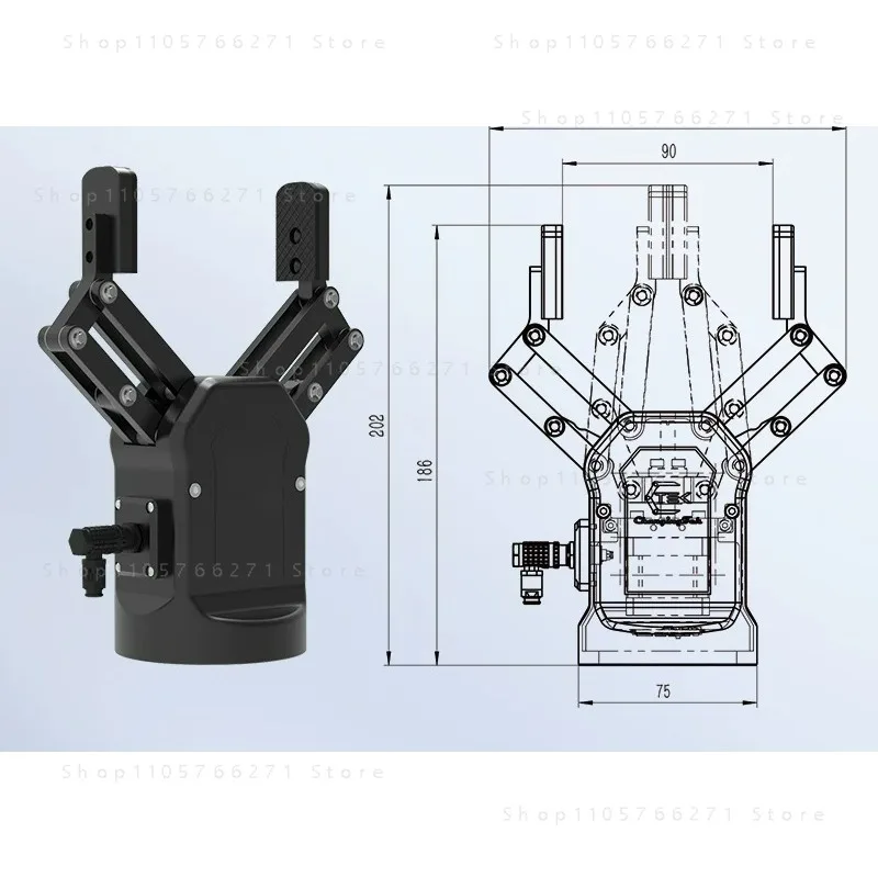 Collaborative Robot Flexible Force Control 120mm Two Finger Electric Claw Gripper for Industrial Arm