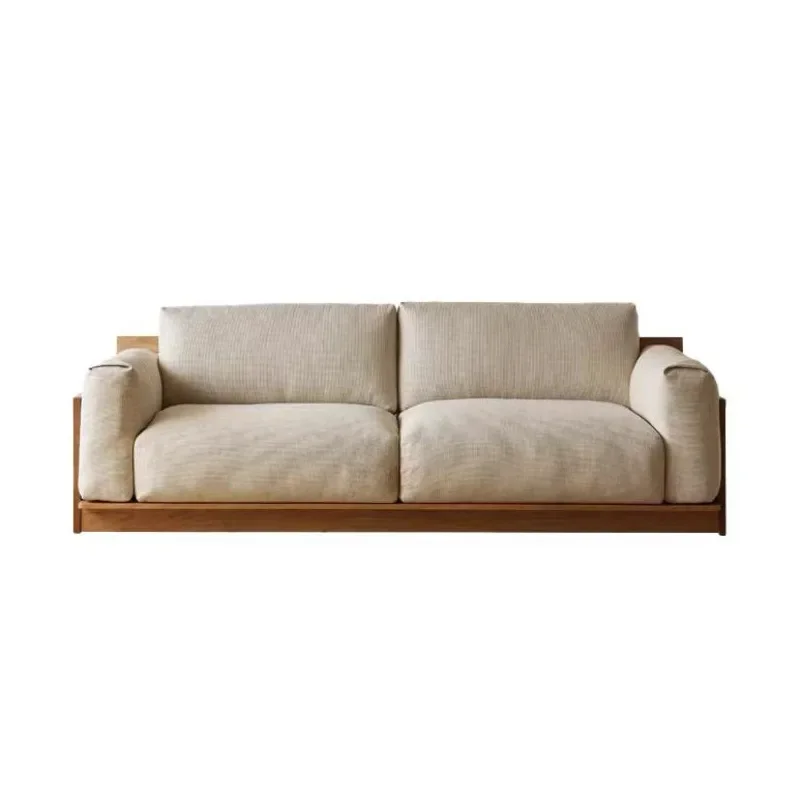 

Sofa Modern simple small apartment solid wood, fabric sofa