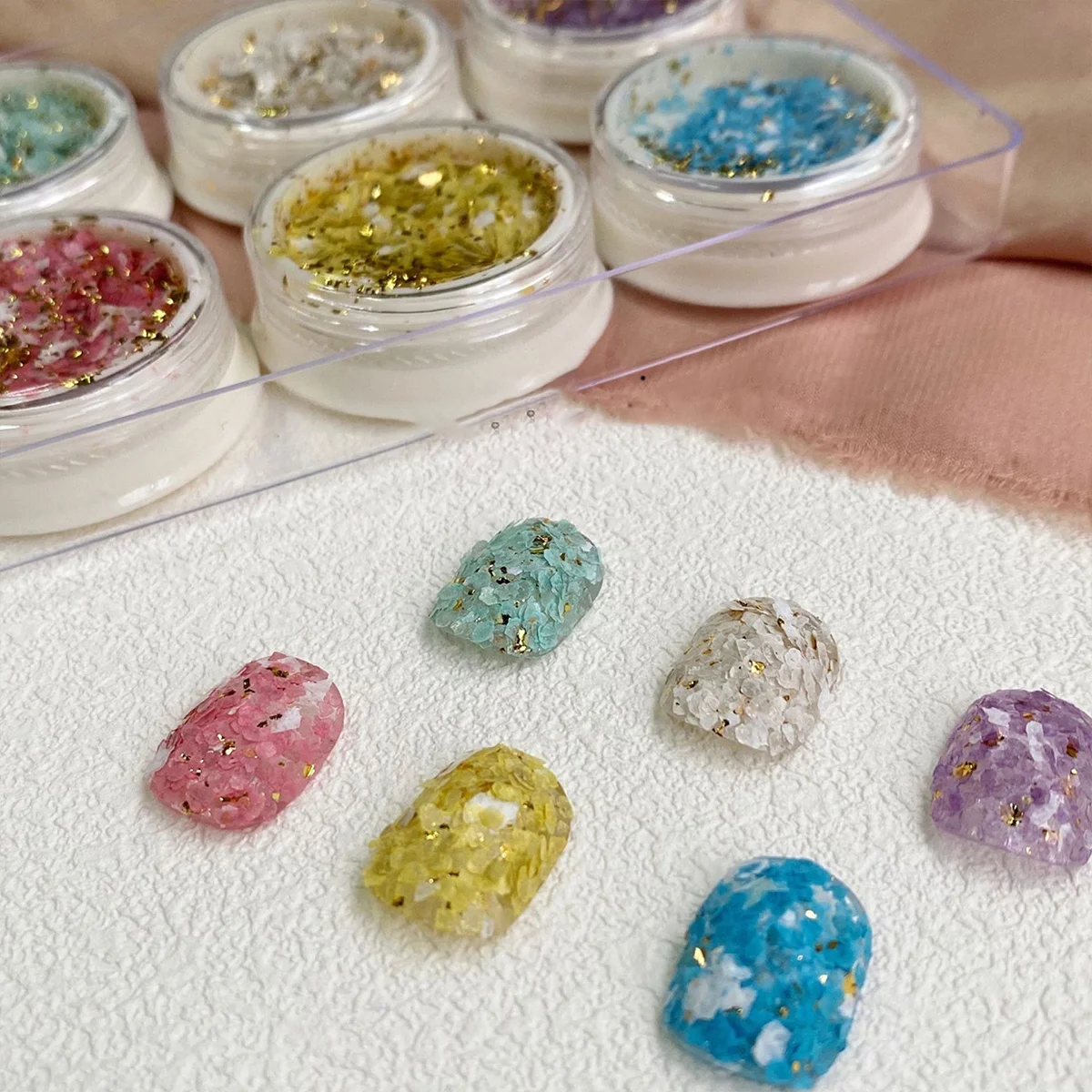 金箔のきらびやかなパウダーシート,マニキュア,紙,フレーク,芸術的な創造の装飾,1セット,6個