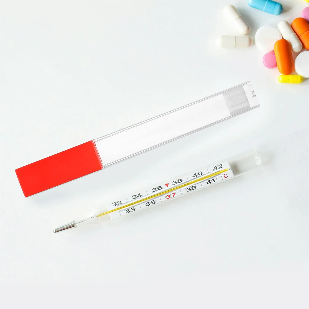 

Sturdy Plastic Thermometer Storage Tube Protective Case for Body Temperature Measurement Lightweight Travel