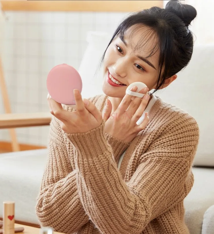 手持ちの折りたたみ式小型ミラー、ライト付きポータブルLED化粧鏡、化粧鏡、キュートでポータブル