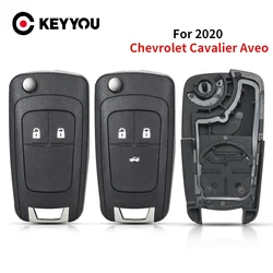 KEYYOU 1PCS NEW For Chevrolet Cavalier Aveo 2020 Fob HU100 Blade 2/3 Buttons Flip Folding Remote Car Key Shell Case