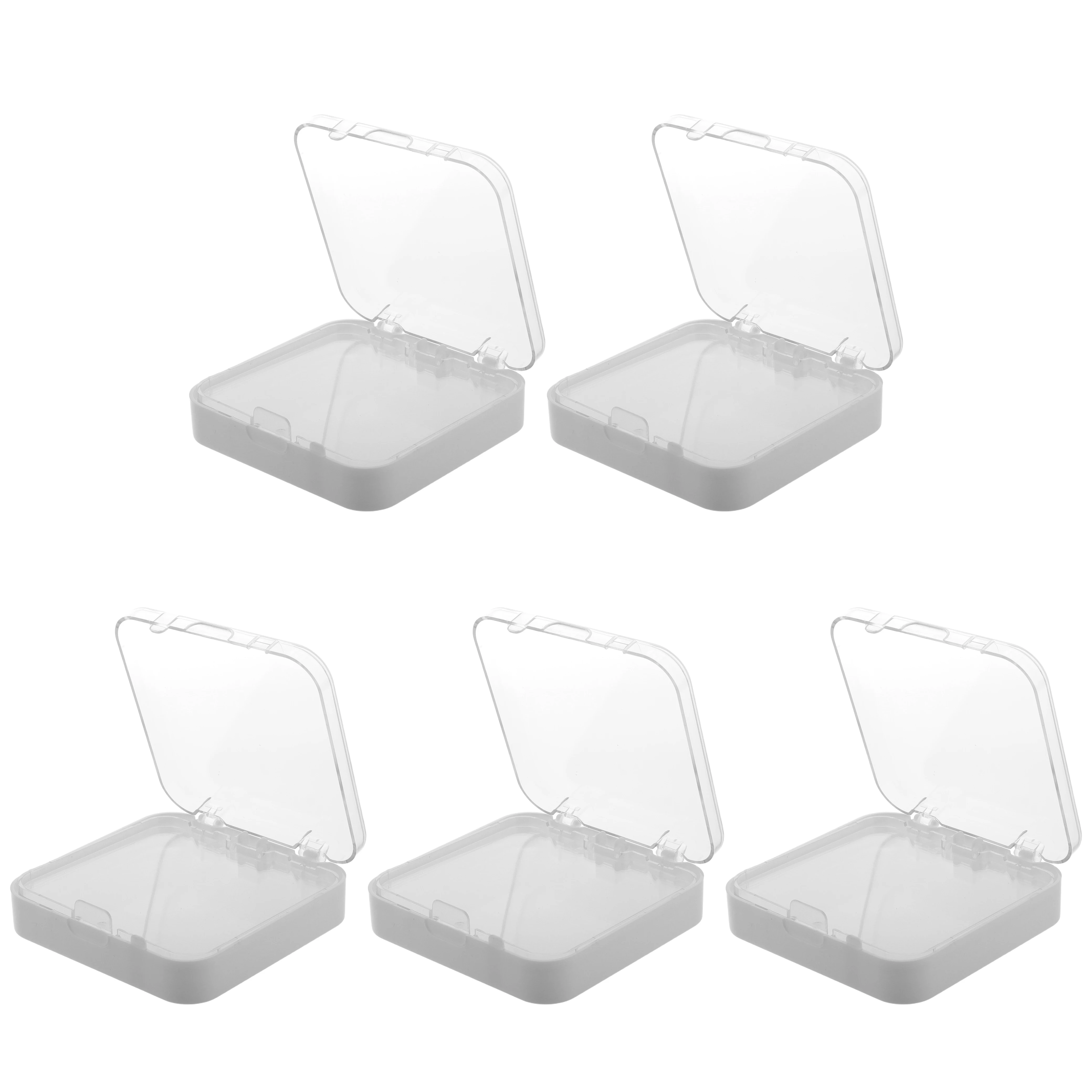 

5pcs Wearable Storage Box Double Layer Acrylic Organizer Display Case Double Layered Nail Storage Durable Plastic Container
